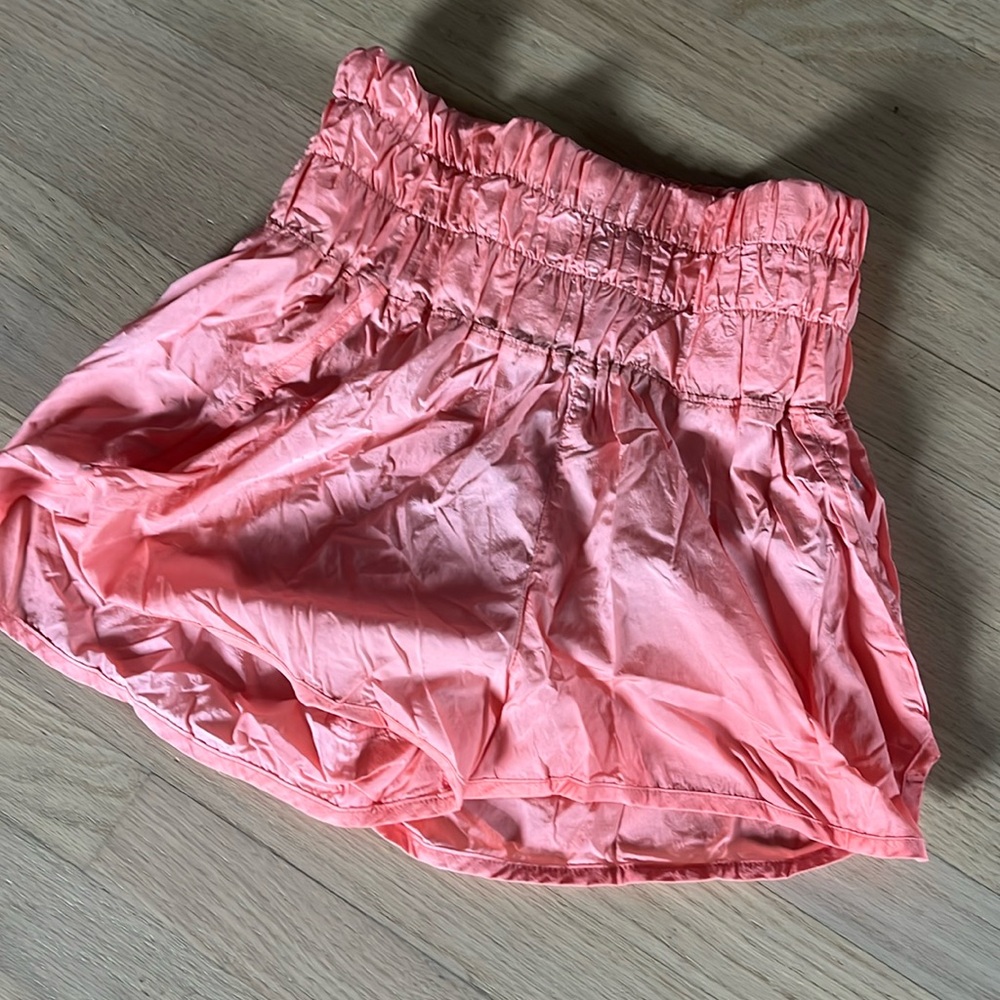 Free People Movement High Waist Athletic Shorts Lined Peach Pink Orange Medium